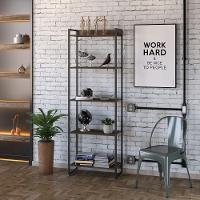 Kit Estante 5 Prateleiras Com Mesa 150Cm Carvalho Dark - 9