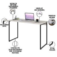 Kit Escritório Estante 5 Prateleiras Com Mesa 120Cm Snow