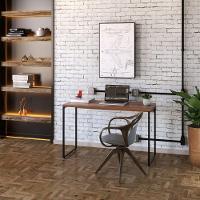 Kit Escritório Estante 5 Prateleiras Com Mesa 120Cm Nogal - 8