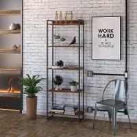 Kit Escritório Estante 5 Prateleiras Com Mesa 120Cm Nogal - 9