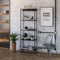 Kit Escritório Estante 5 Prateleiras Com Mesa 150Cm Onix - 11