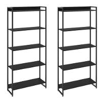 Kit 2 Estantes Escritório 5 Prateleiras 186x80cm Onix - 1