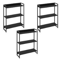 Kit 3 Estantes Escritório 3 Prateleiras 104x80cm Onix - 1