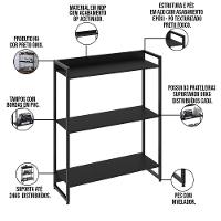Kit 3 Estantes Escritório 3 Prateleiras 104x80cm Onix