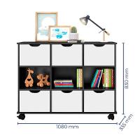 Nicho Organizador C/ 6 Gavetas Com Rodízio Preto/Branco - 6