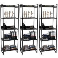 Kit 3 Estantes Com 5 Prateleiras Escritório 187x60cm Preto - 1