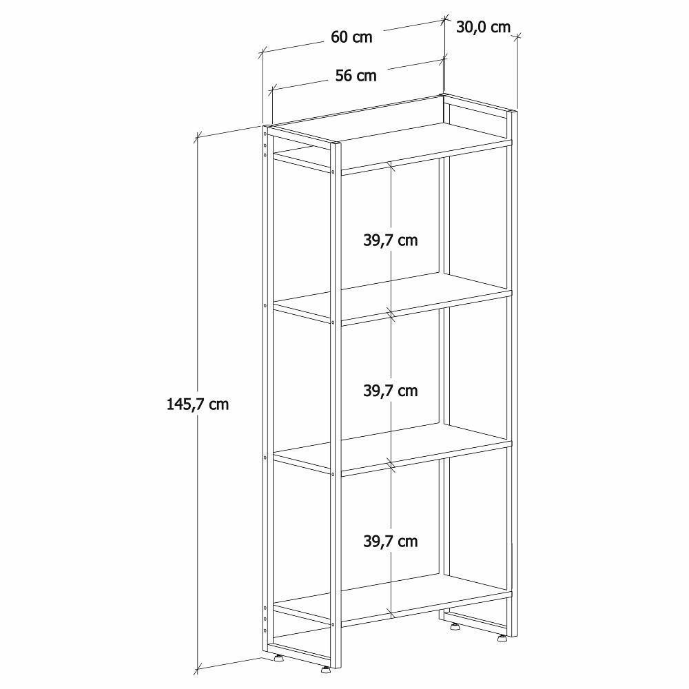 Kit Escritório Estante Areta Com Mesa Aspen 120Cm Onix - 3