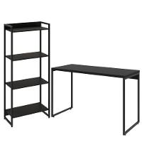 Kit Escritório Estante Areta Com Mesa Aspen 120Cm Onix - 1