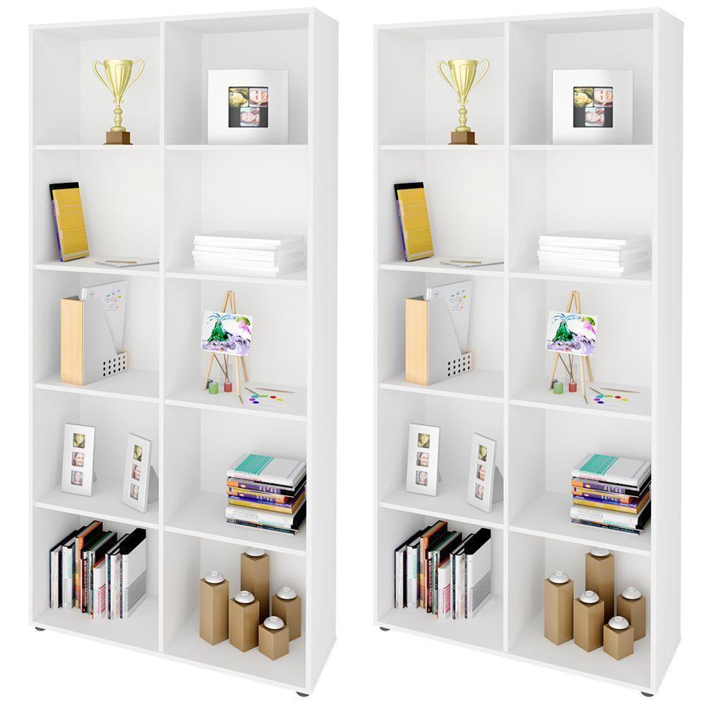 Kit 02 Estantes Multiuso 10 Nichos Clean A02 187X90 Branco - 1