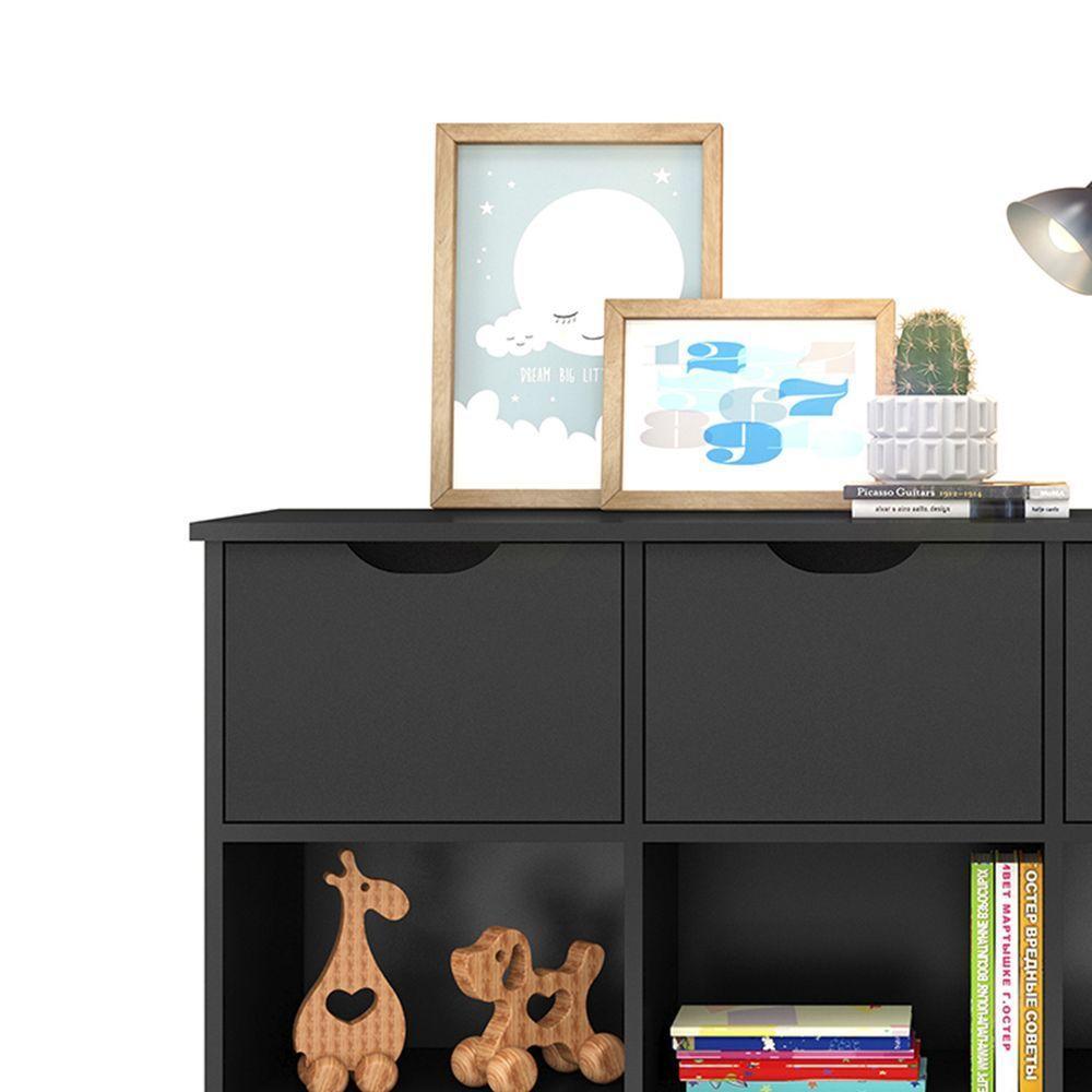 Nicho Organizador C/ 3 Gavetas Com Rodízio Preto/Preto - 4