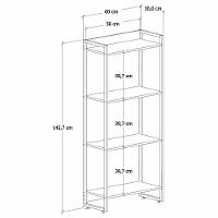 Kit Estante 4 Prateleiras Com Mesa 150Cm Carvalho Dark - 3