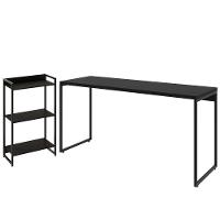 Kit Escritório Estante 3 Prateleiras Com Mesa 150Cm Onix - 1