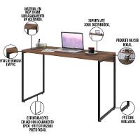 Kit Escritório Estante 4 Prateleiras Com Mesa 120Cm Nogal - 7