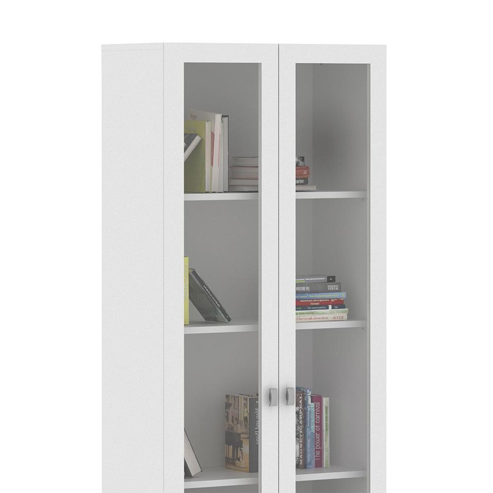 Estante Escritório 2 Portas Vidro Cannes 171X59 Branco - 2