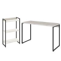 Kit Escritório Estante 3 Prateleiras Com Mesa 120Cm Snow - 1