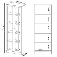 Estante Escritório 2 Portas Vidro Cannes 171X59 Nogal - 7