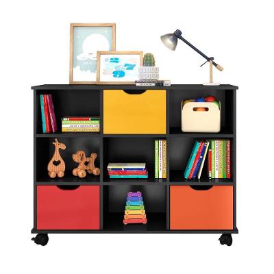 Nicho Organizador C/ 3 Gavetas Com Rodízio Preto/Colorido