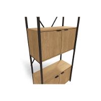 Estante Livreiro Casal Industrial Alta LI018 c/ 4 Portas Freijo/Preto - Kappesberg - 3