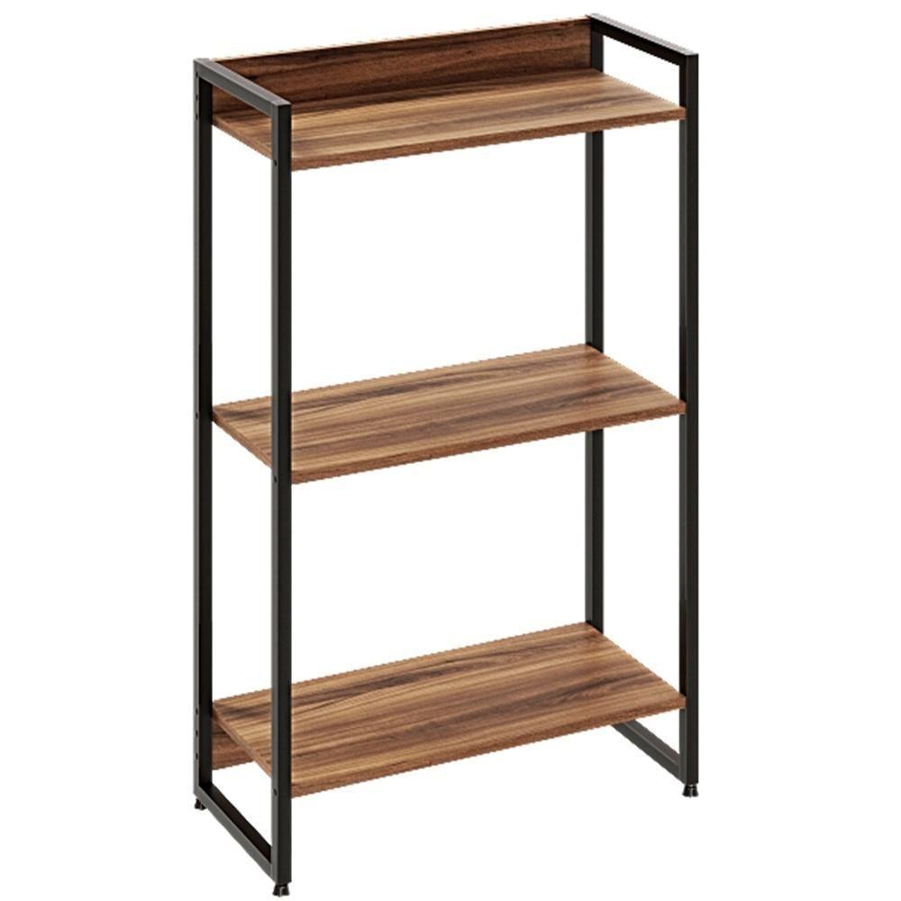 Kit Para Escritório Estante 3 Prateleiras Mesa 90Cm Nogal - 7