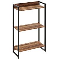 Kit Para Escritório Estante 3 Prateleiras Mesa 90Cm Nogal - 7