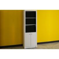 Estante Livreiro de Escritório ME4110 c/ 2 Portas e 3 Prateleiras Branco - Tecno Mobili - 1