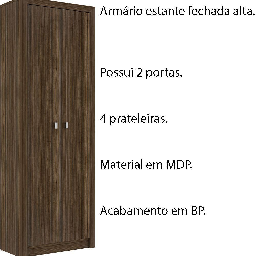Armário Estante Alto Para Escritório Mdp Nogal - 4