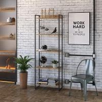 Kit 2 Estantes Escritório 5 Prateleiras 186x60cm Carvalho - 6