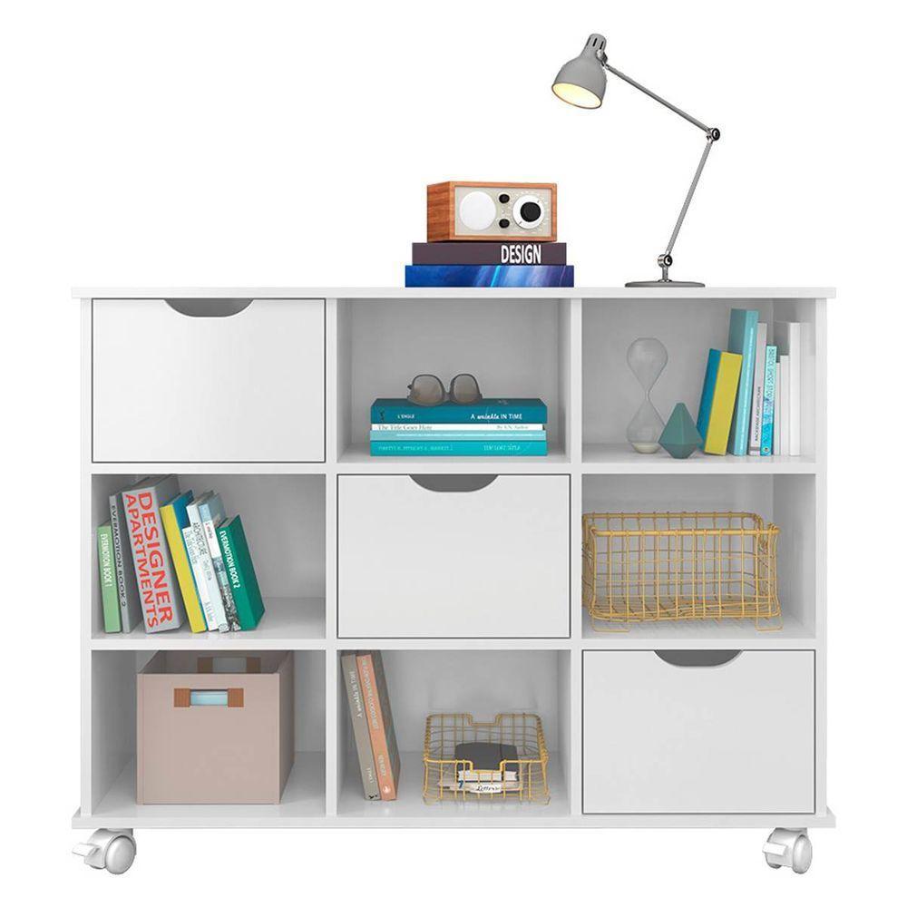 Nicho Organizador C/ 3 Gavetas Com Rodízio branco - 1
