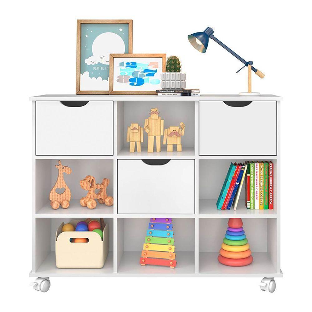 Nicho Organizador C/ 3 Gavetas Com Rodízio branco - 5