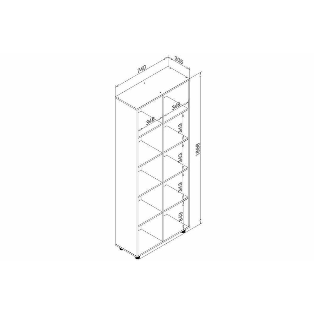 Estante de Escritório ESM225 c/ 10 Nichos Branco - Movelbento - 5
