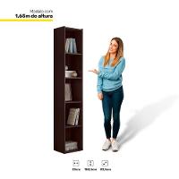 Estante Livreiro Multiuso Janaína 5 Nichos Castanho - 3