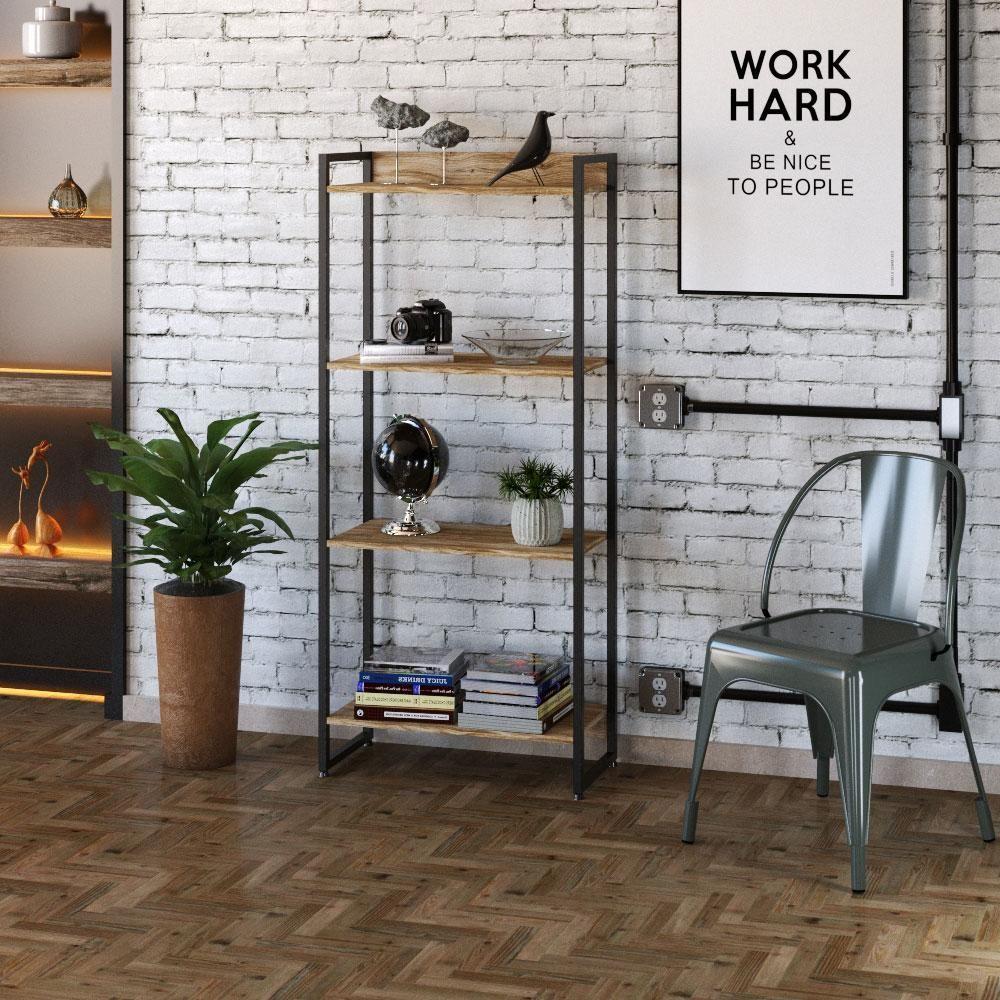 Estante Multiuso Escritório Areta 145X60Cm C01 Carvalho - 5