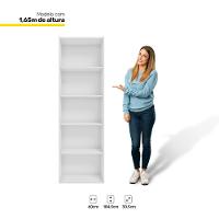 Estante Livreiro Multiuso Luiza 5 Nichos Branco - 3