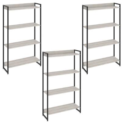 Kit 3 Estantes Escritório 4 Prateleiras 145x80cm Snow