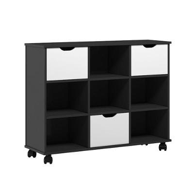 Nicho Organizador C/ 3 Gavetas Com Rodízio Preto/Branco