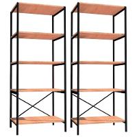 Kit 2 Estantes Multiuso 150cm 5 Prateleiras Preto Fosco - 1