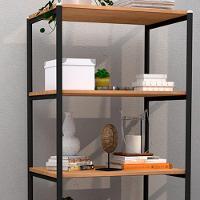 Estante Livreiro Multiuso Trento Estilo Industrial 150Cm Com 5 Prateleiras Demolição Preto - Abmaza - 3
