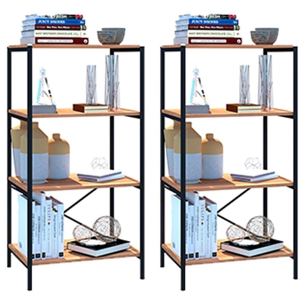 Kit 2 Estantes Baixa Multiuso 60cm 4 Prateleiras Demolição - 1