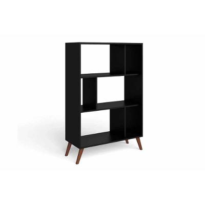 Estante Livreiro Solteiro RT3015 c/ 6 Nichos Preto - Movelbento
