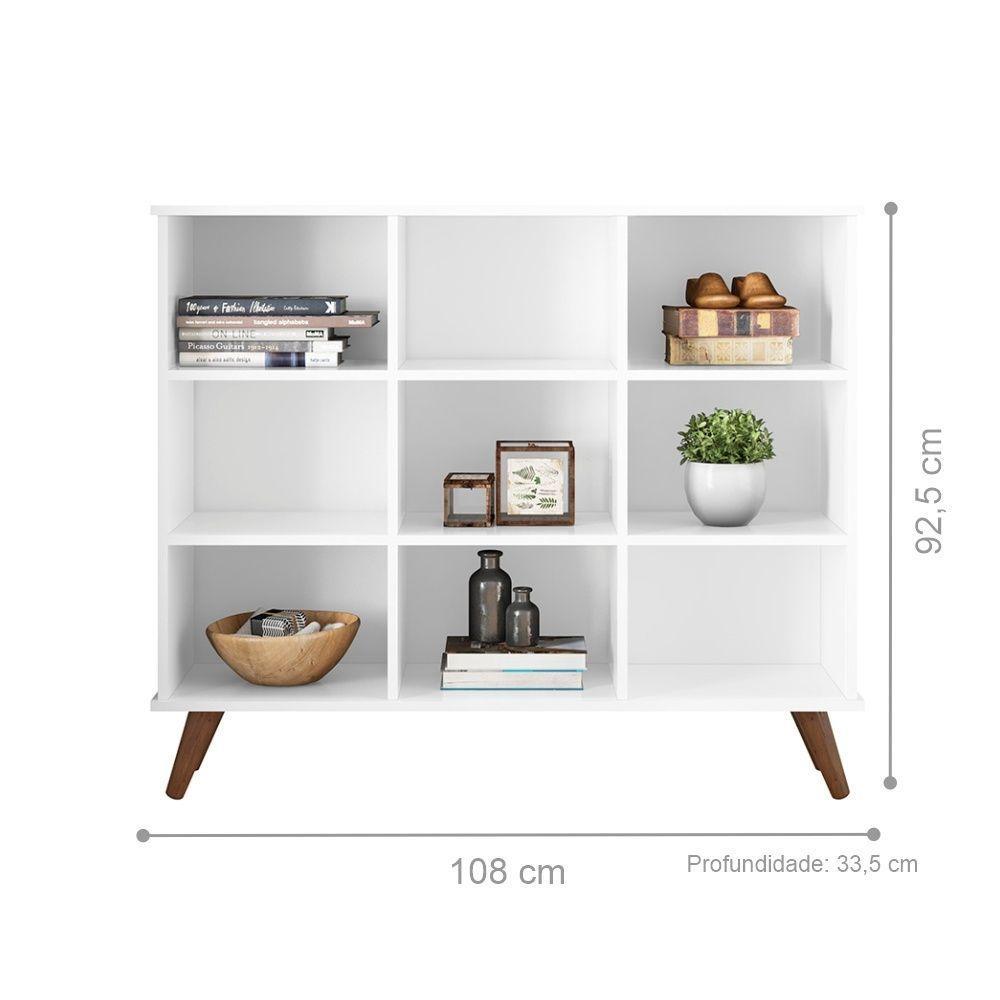 Estante Nicho Sabina Branco Com Gavetas Brancas E Pretas - 6