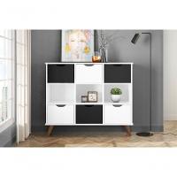 Estante Nicho Sabina Branco Com Gavetas Brancas E Pretas - 3