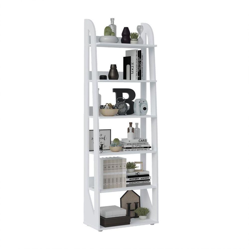 Estante Livros E Objetos Branco 5 Prateleiras E 1 Nicho - 4