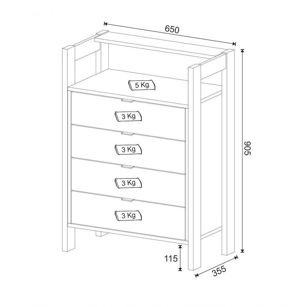 Gaveteiro 04 Gavetas Multiuso Escritorio Ou Closet Az1012 Pr - 7
