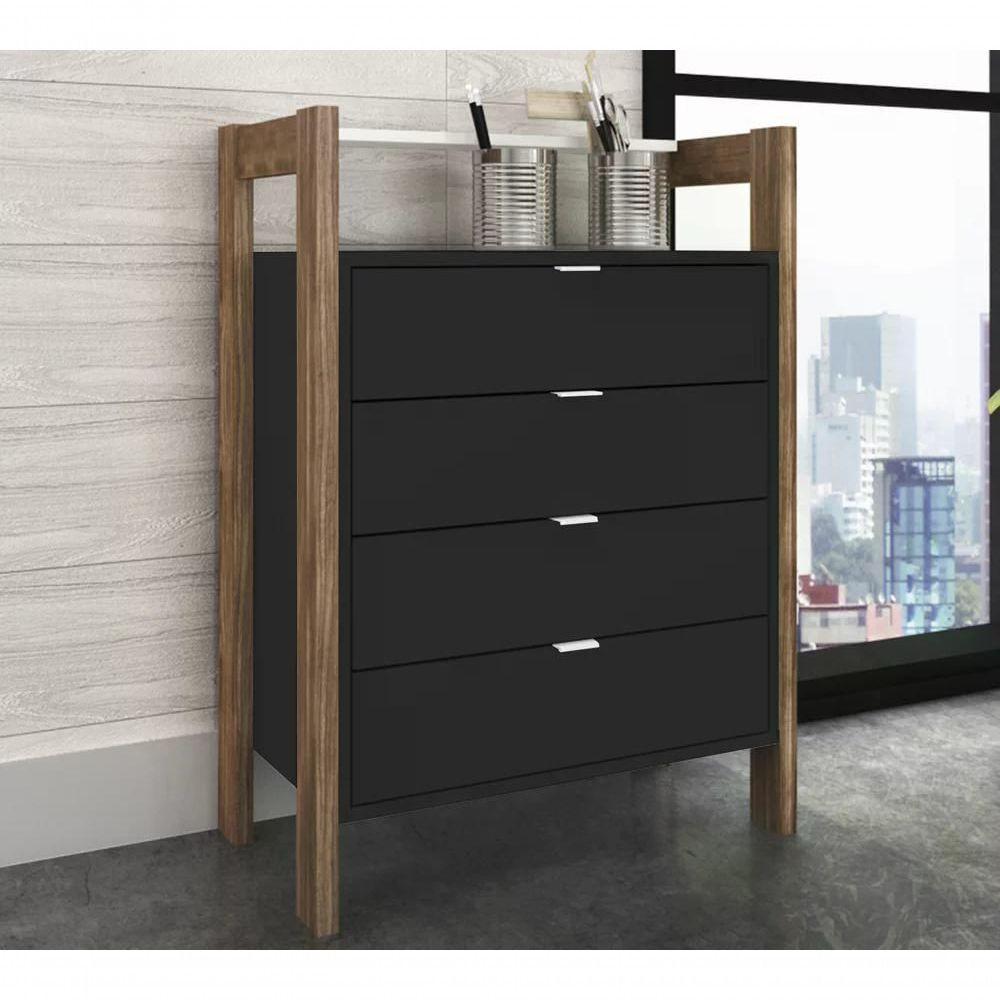 Gaveteiro 04 Gavetas Multiuso Escritorio Ou Closet Az1012 Pr - 9