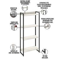 Estante Multiuso Escritório Areta 145X60Cm C01 Snow - 3