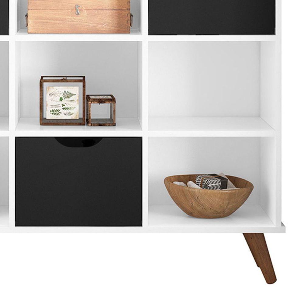 Nicho Organizador C/ 3 Gavetas Branco/Preto - 5