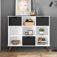 Nicho Organizador C/ 3 Gavetas Branco/Preto - 2