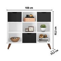 Nicho Organizador C/ 3 Gavetas Branco/Preto - 6