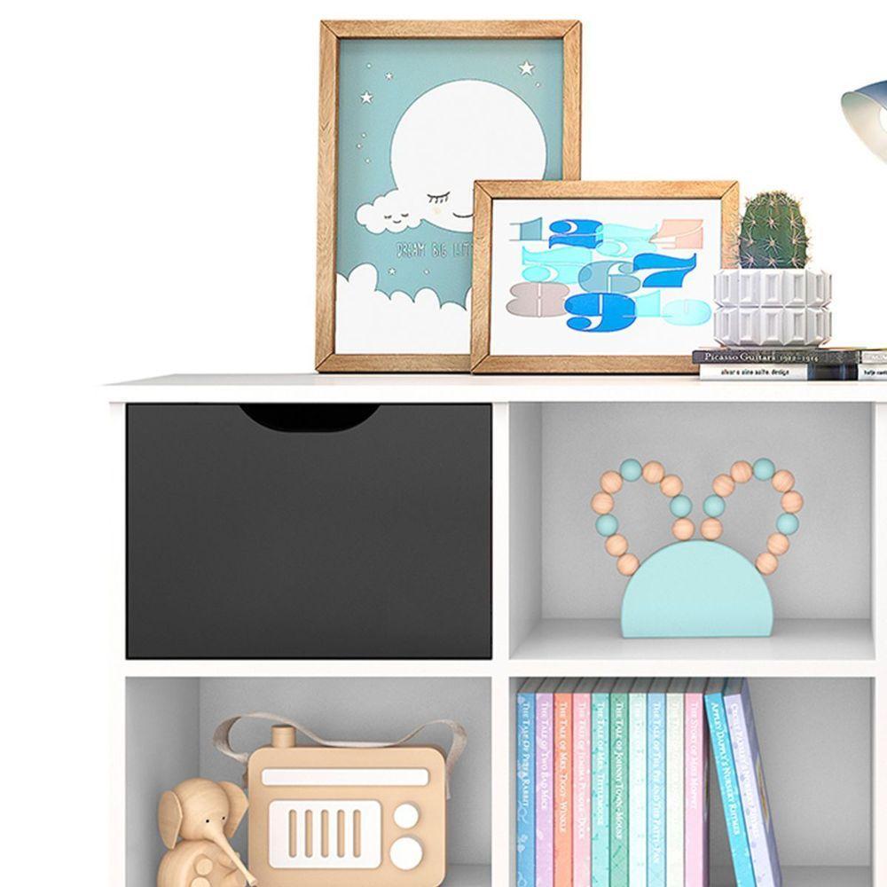 Nicho Organizador C/ 3 Gavetas Com Rodízio Branco/Preto - 4