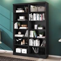 Conjunto 2 Estantes Livreiro Birmingham Preto Fosco - 1